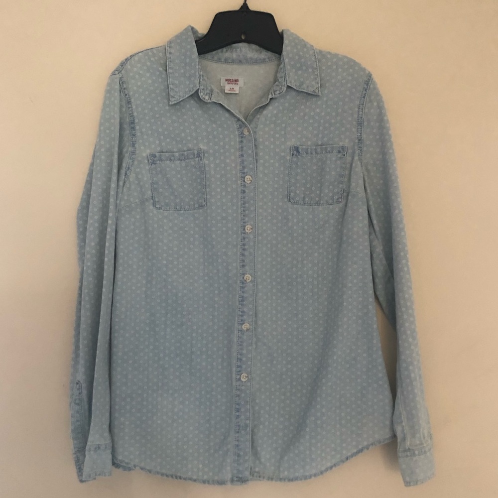 Patterned chambray shirt
